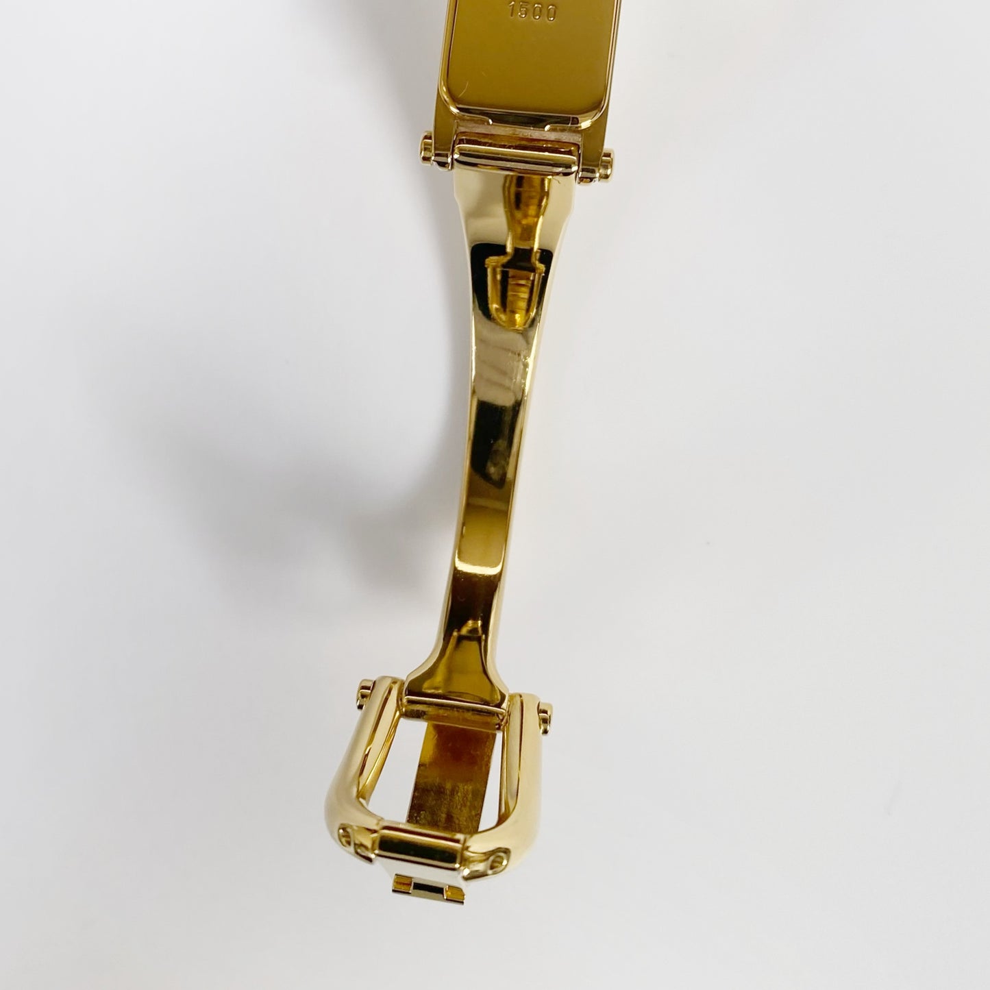 Gucci 1990s Gold Dial Gold Plated Bangle Watch