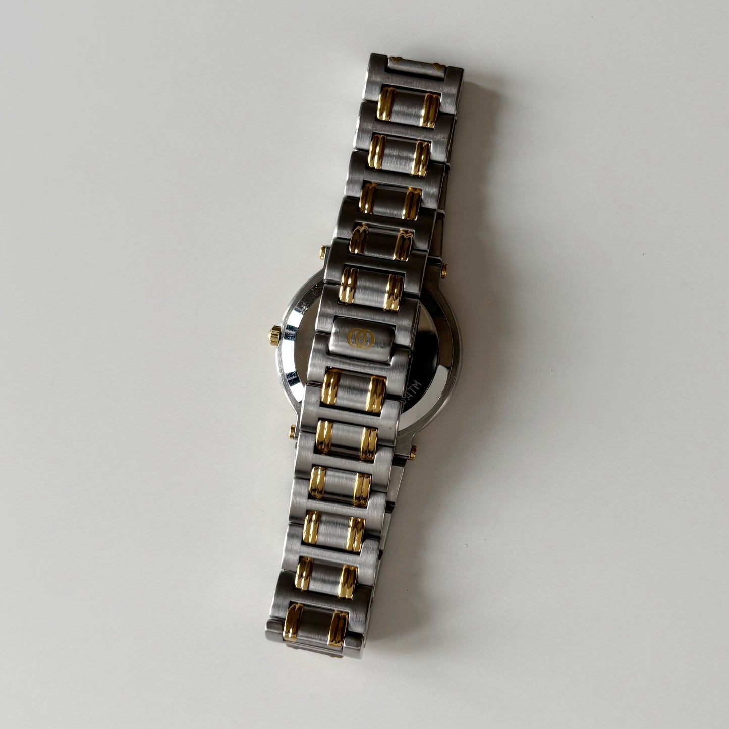 Gucci 1990s Date Round Dial Two Tone Watch (Large)