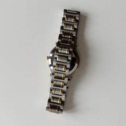 Gucci 1990s Date Round Dial Two Tone Watch (Large)