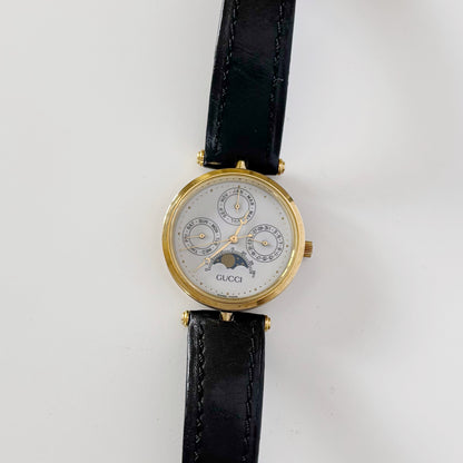 Gucci 1980s Gold Plated Moon Phase Watch