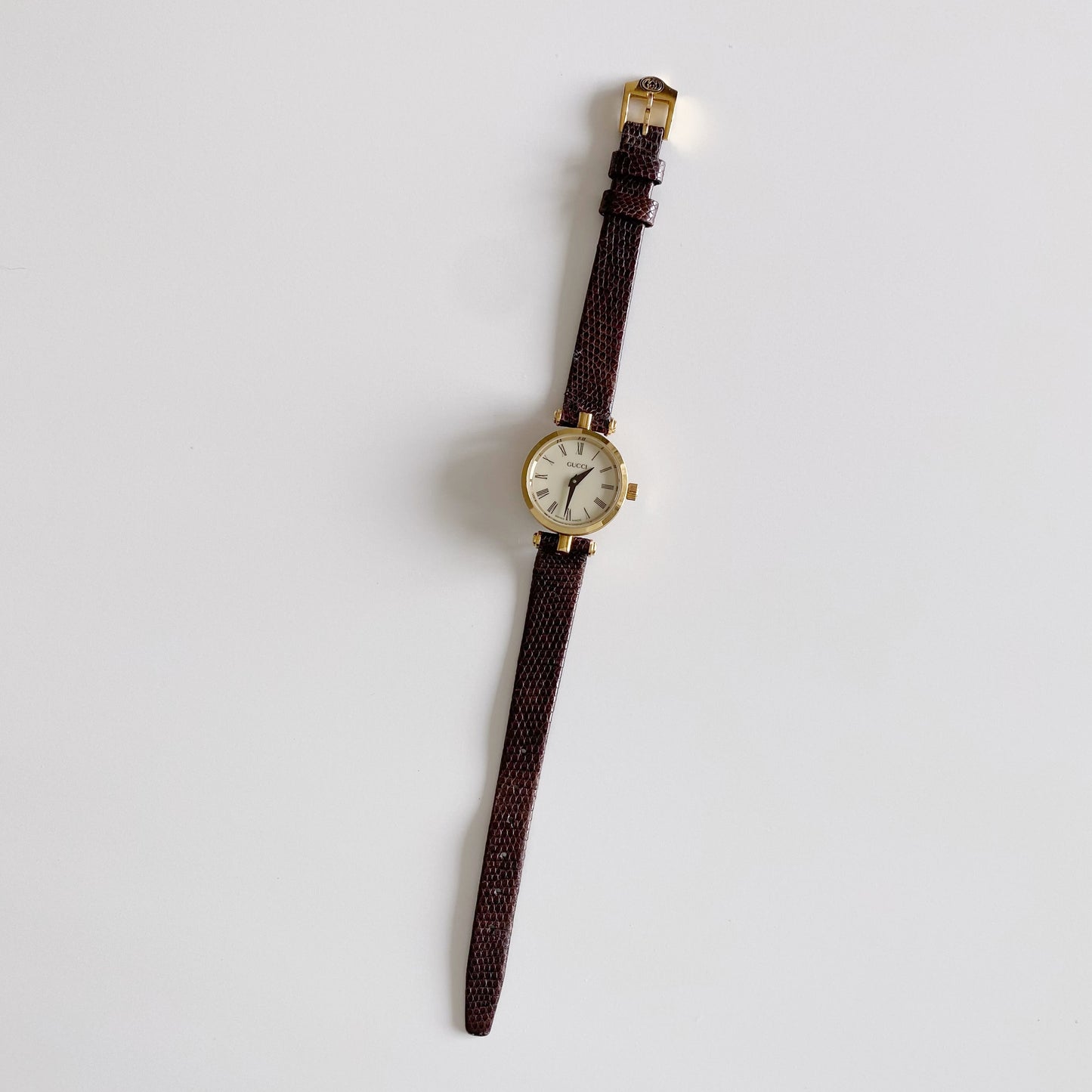 Gucci 1990s Gold Plated Round Watch