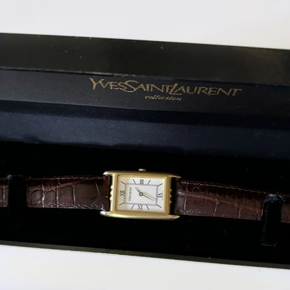 Yves Saint Laurent 1980s Tank Leather Watch