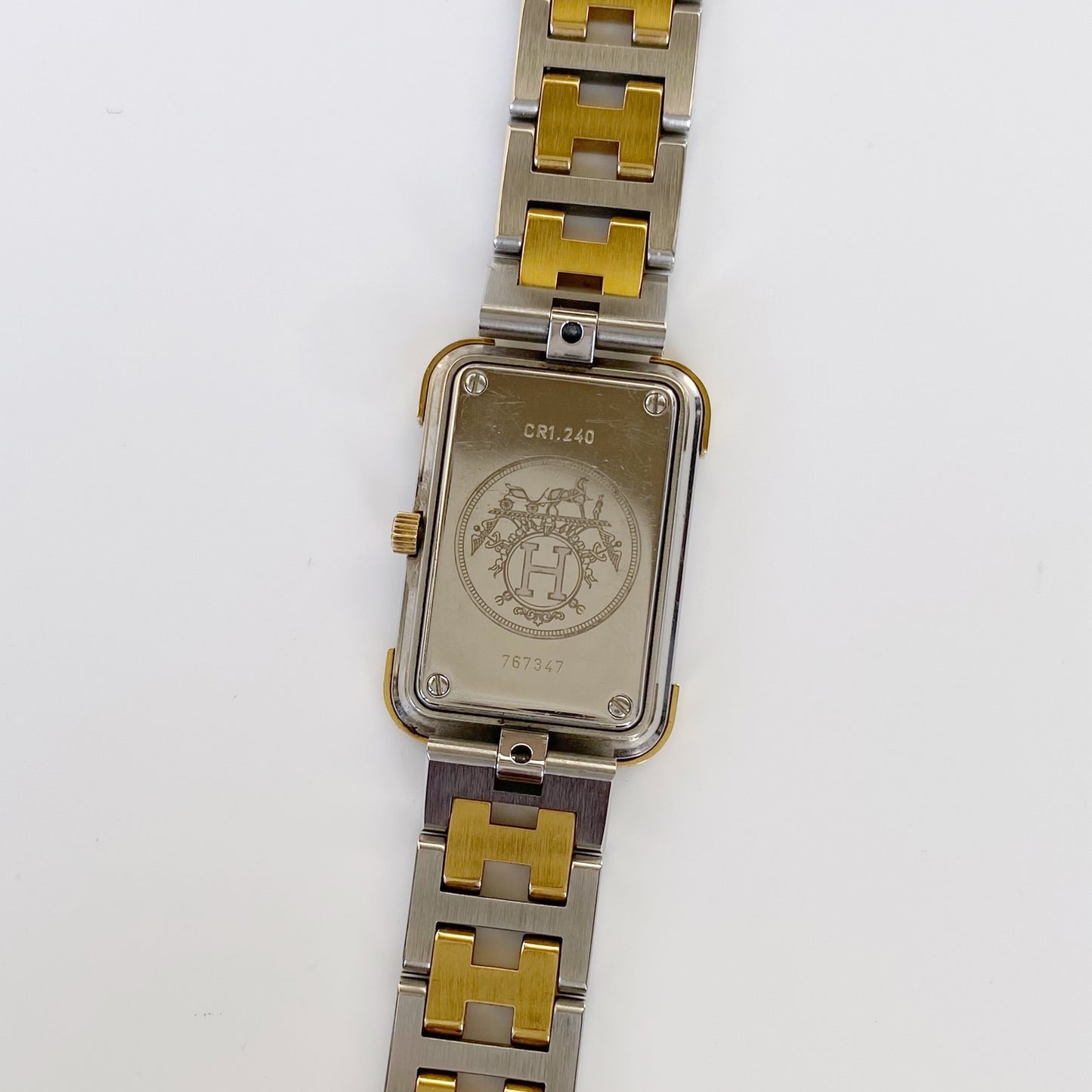 Hermes 1990s Two Tone Tank Watch