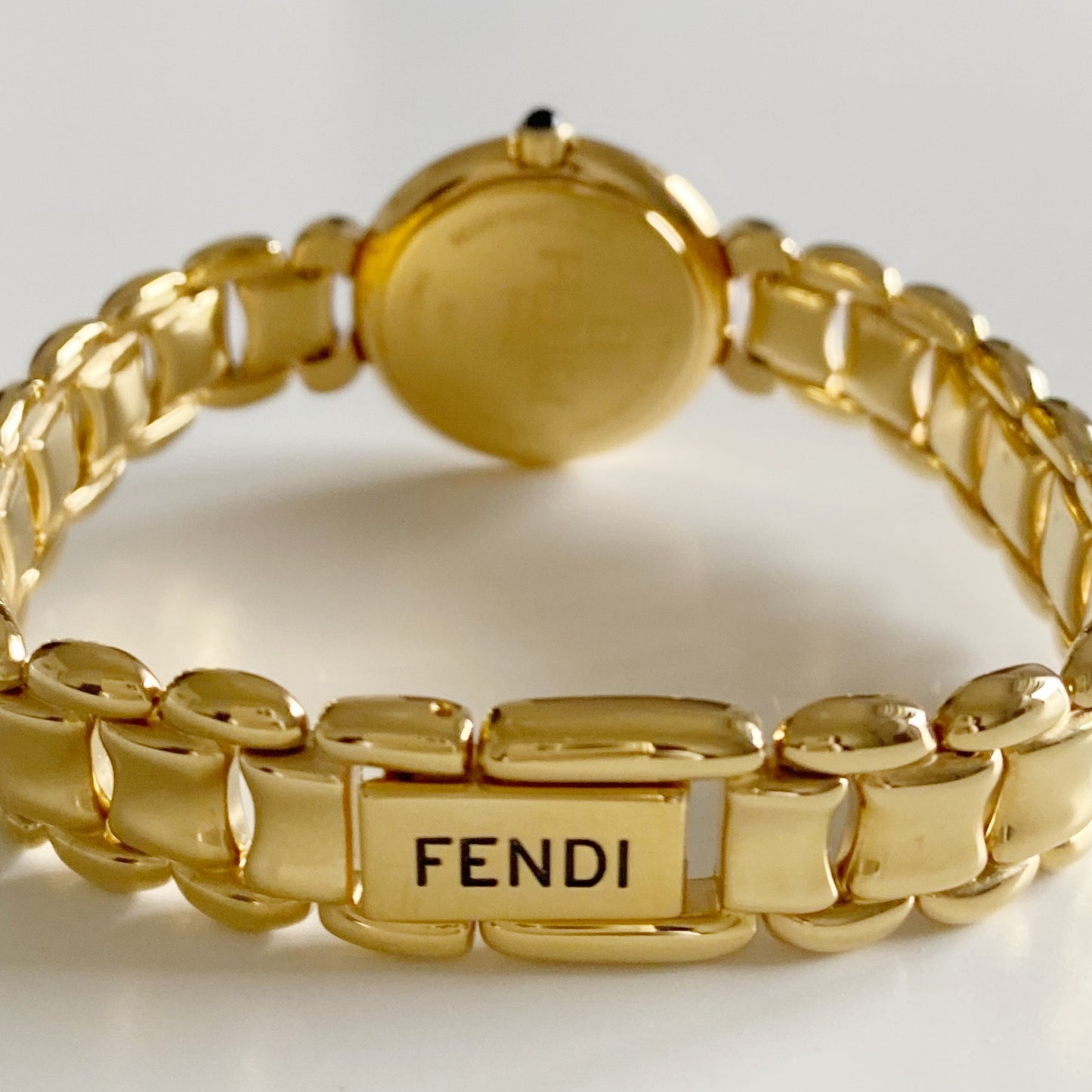 Fendi 1990s Seashell Dial Gold Plated Watch