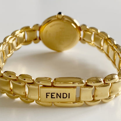 Fendi 1990s Seashell Dial Gold Plated Watch