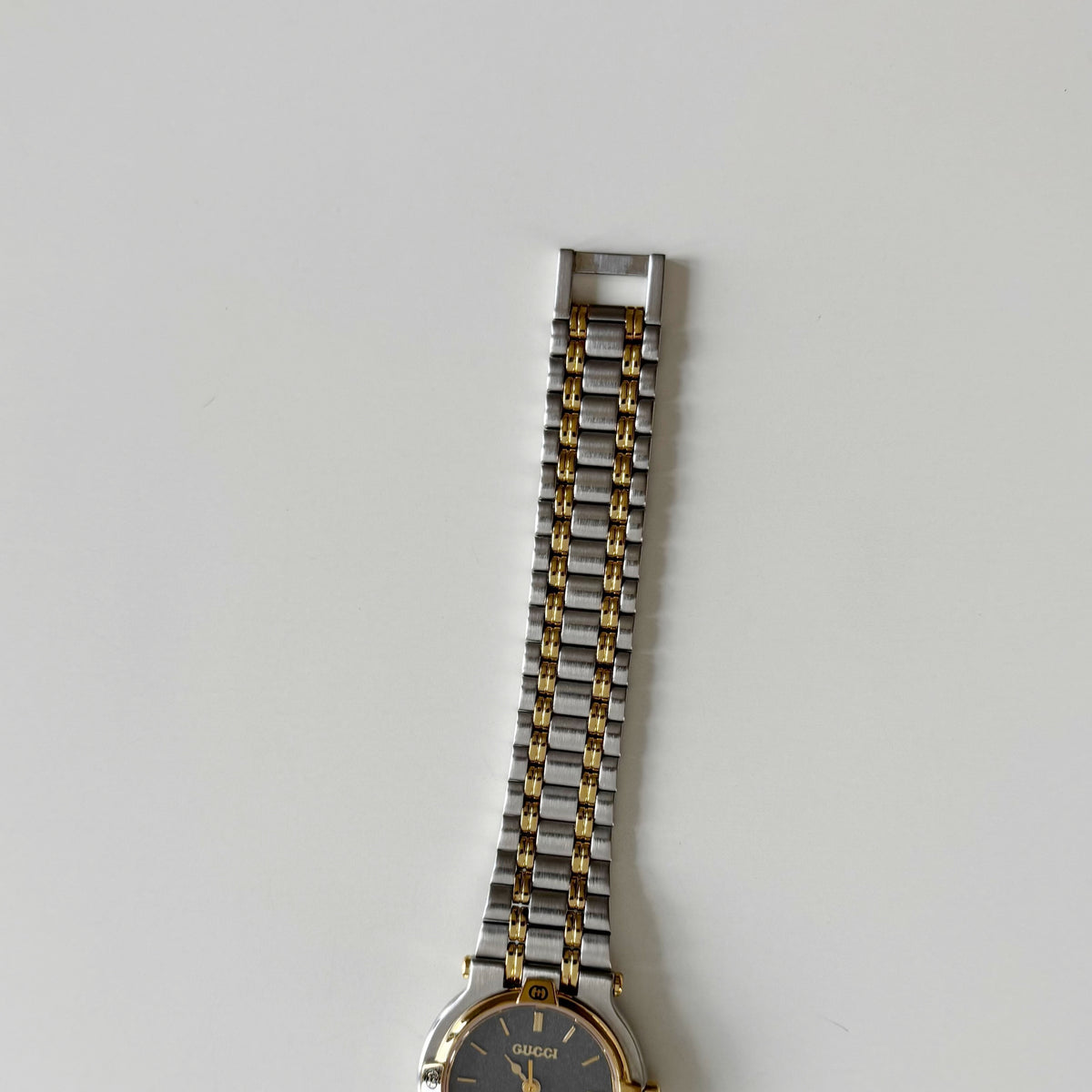 Gucci 1980s Date Round Dial Two Tone Gold Plated Watch