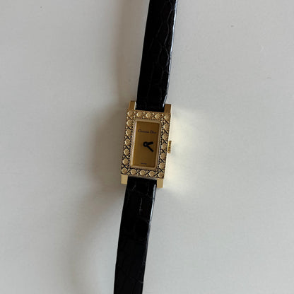 Dior 1990s La Parisienne  18K Solid Gold Case Tank Watch