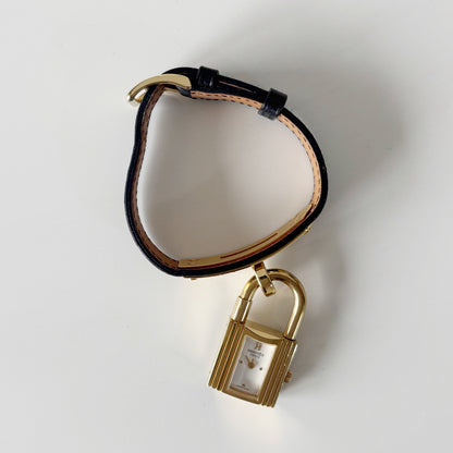Hermes 1990s Kelly Gold Plated Watch