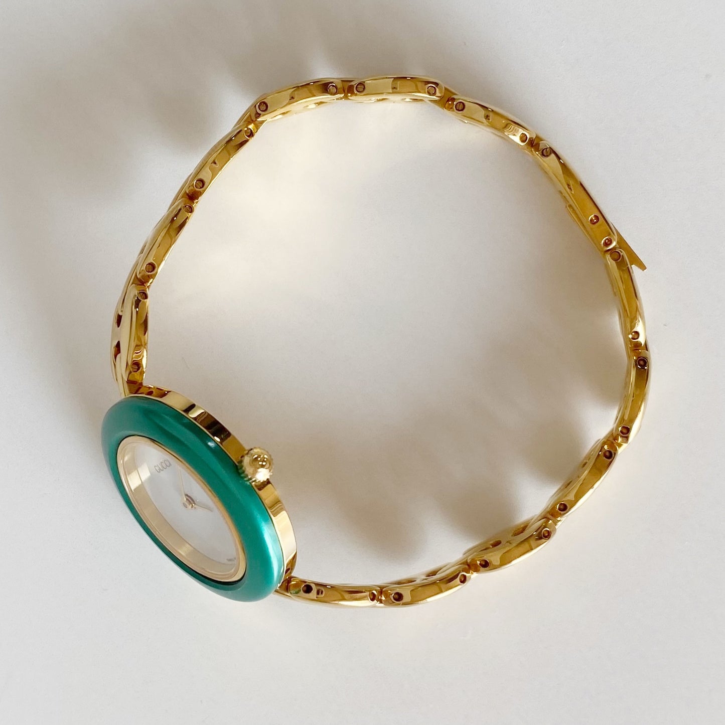 Gucci 1990s Interchangeable Bezel Gold Plated Watch with  6 bezels, case (167mm)