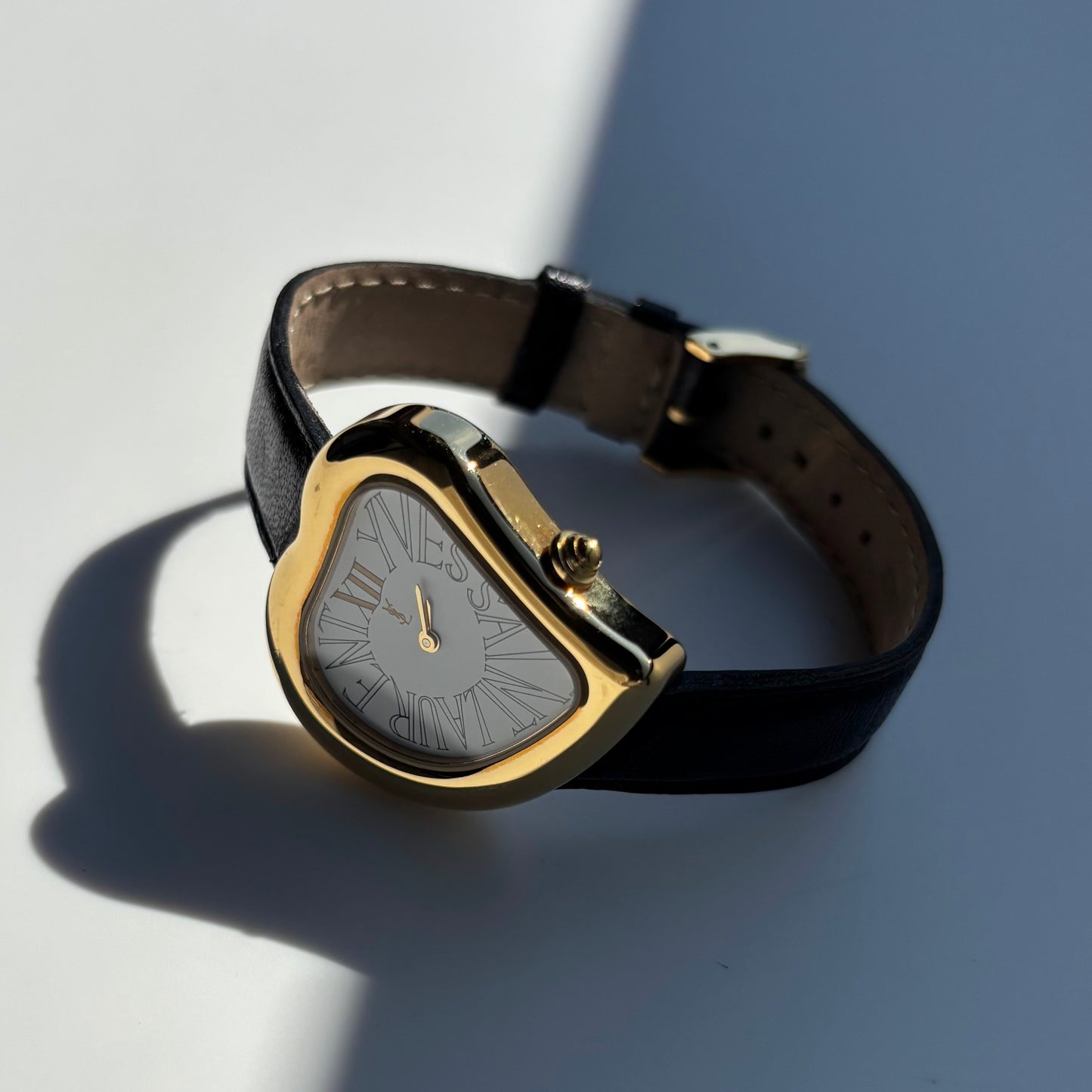 Yves Saint Laurent 1990s Heart Shaped Gold Plated Watch