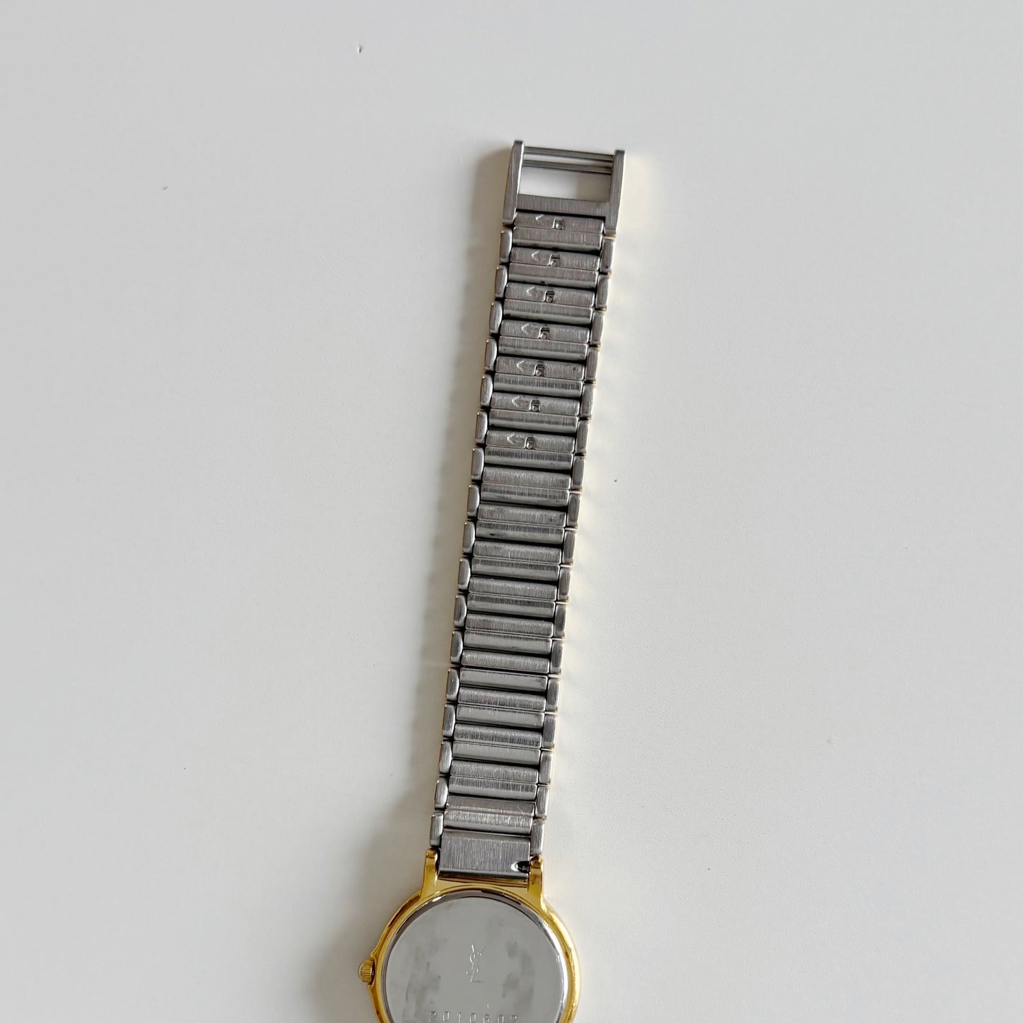 Yves Saint Laurent 1990s Round Dial Two Tone Watch