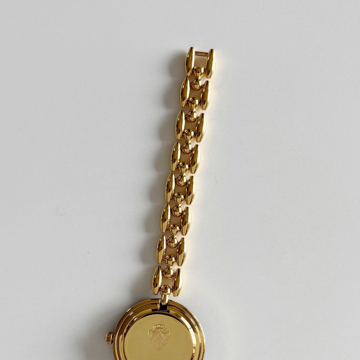 Gucci 1990s Interchangeable Bezel Gold Plated Rice Chain Watch with 6 bezels, case (160mm)