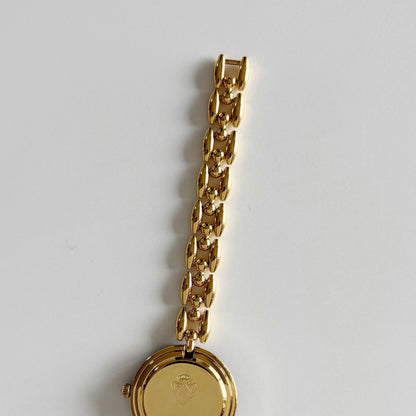 Gucci 1990s Interchangeable Bezel Gold Plated Rice Chain Watch with 6 bezels, case (160mm)