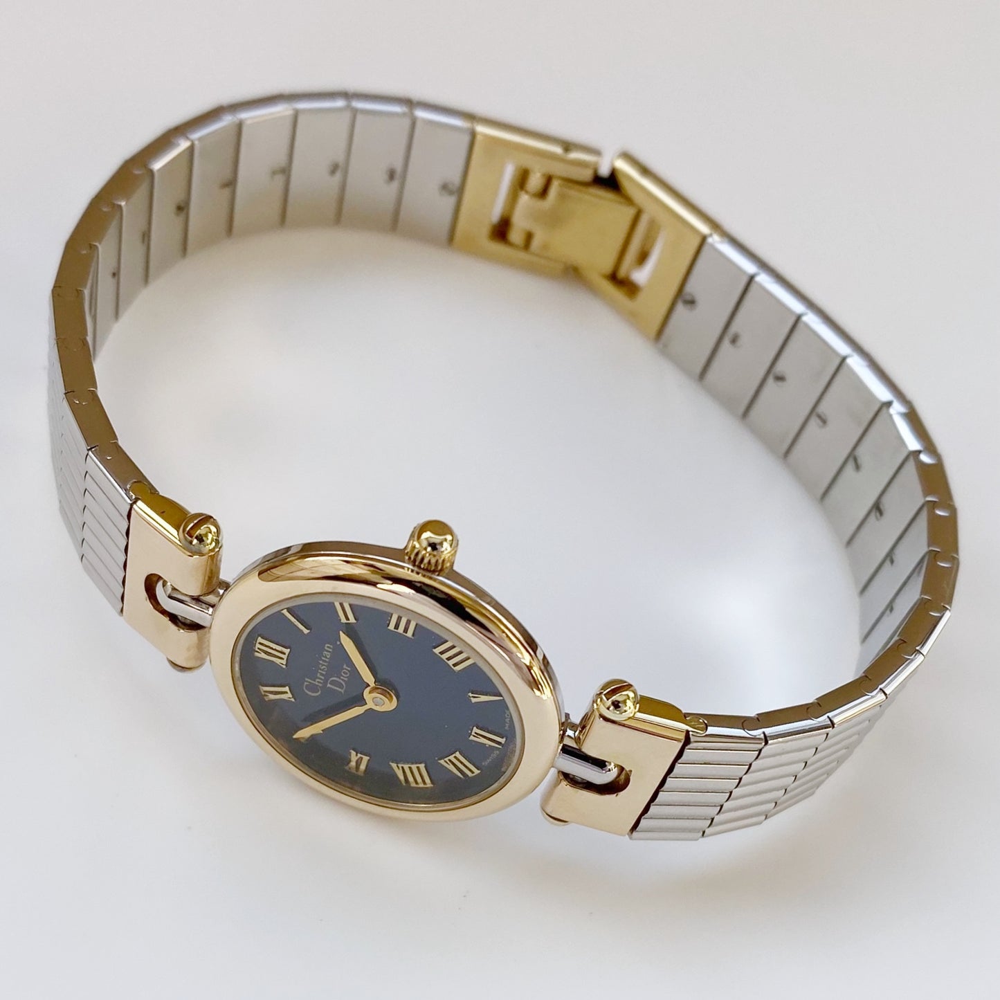 Dior 1990s Navy Dial Two Tone Watch