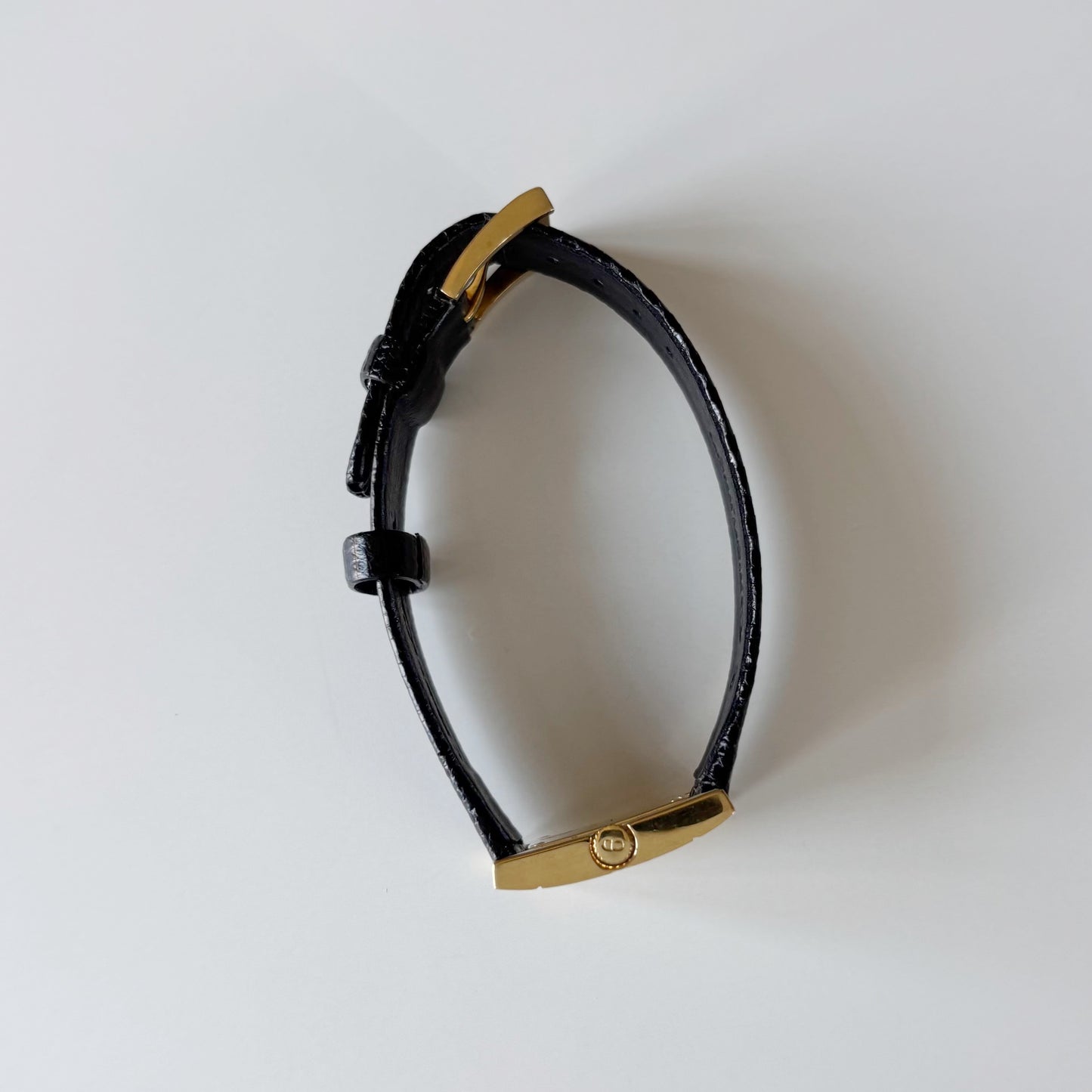 Dior 1990s Square Dial Gold Plated Watch