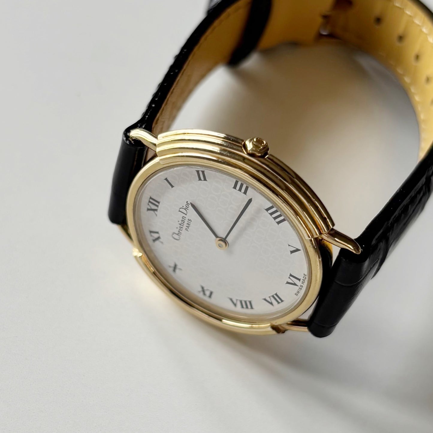 Dior 1990s CD Logo Round Dial Gold Plated Watch (Large)