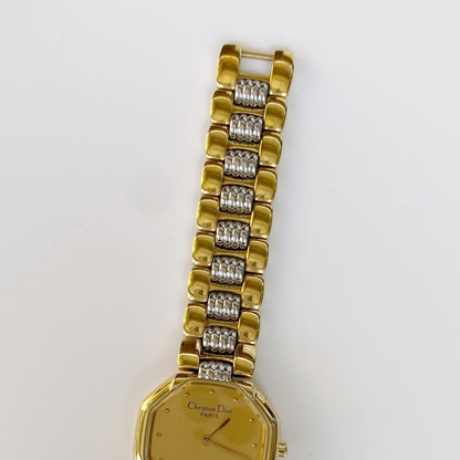 Dior 1990s Octagon Two Tone Watch