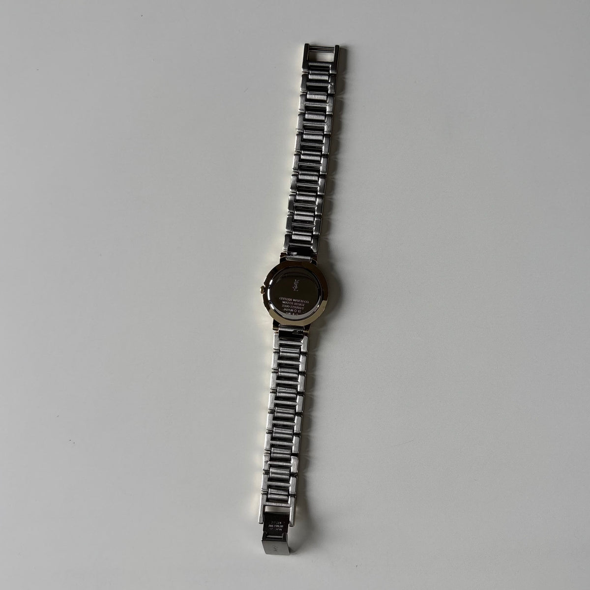 Yves Saint Laurent 1990s Cream Round Dial Two-Tone Gold-Plated Watch