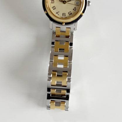 Hermes 1990s Clipper Two Tone Watch