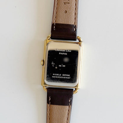 Dior 1990s Tank Gold Plated Watch