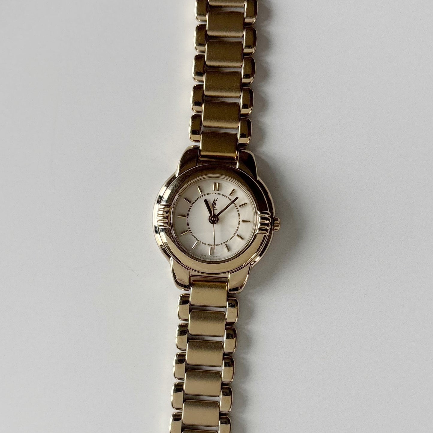 Yves Saint Laurent 1990s Round Dial Gold Plated Watch