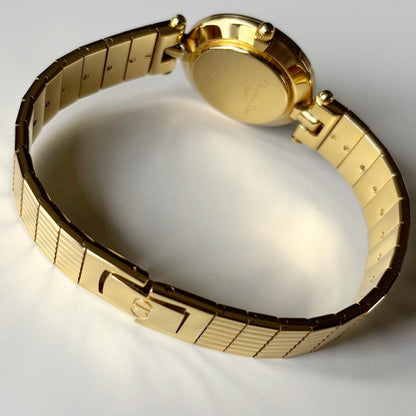 Dior 1990s Round Dial Gold Plated Watch
