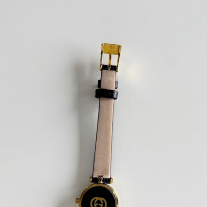 Gucci 1990s Round Dial Gold Plated Watch