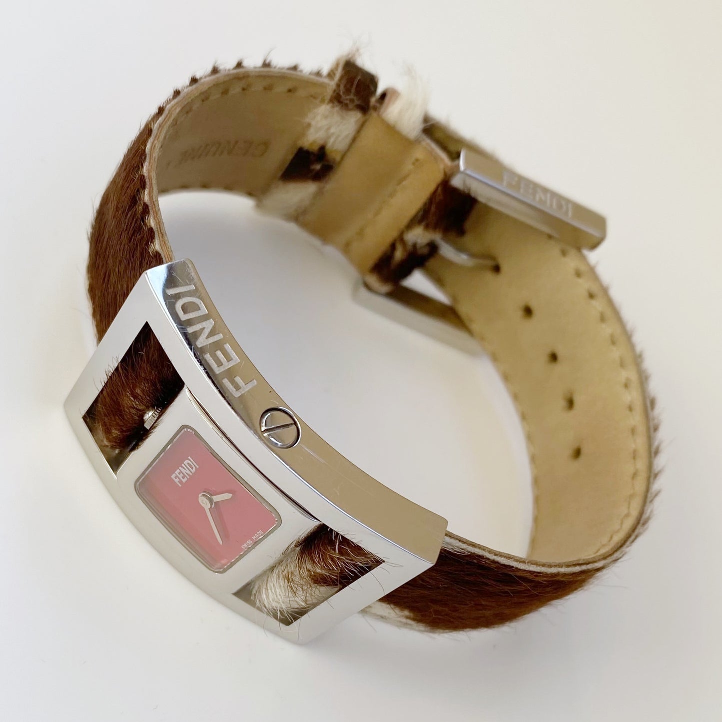 Fendi 1990s Gyro Rotating Face Pony Hair Watch