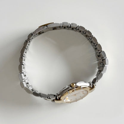 Yves Saint Laurent 1990s Round Dial Two Tone Watch