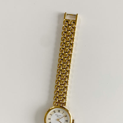 Dior 1990s Seashell Dial Gold Plated Watch