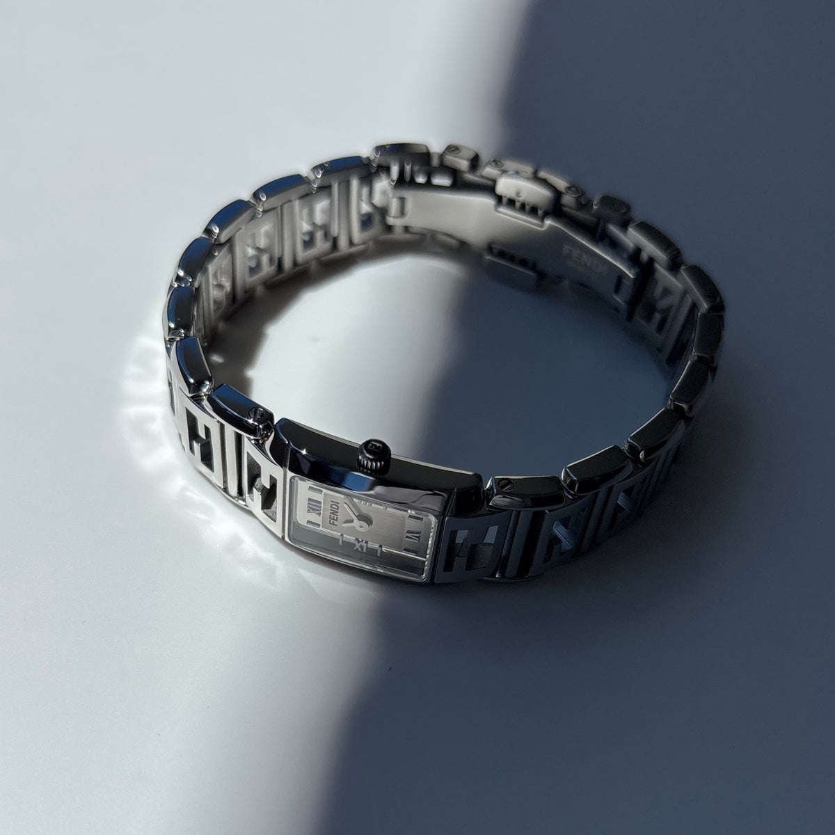 Fendi 1990s Tank Stainless Steel Watch
