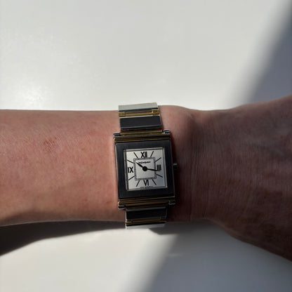 Yves Saint Laurent Square Dial Gold Plated Two Tone Watch