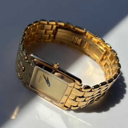 Gucci 1990s Tank Gold Plated Watch (Large)