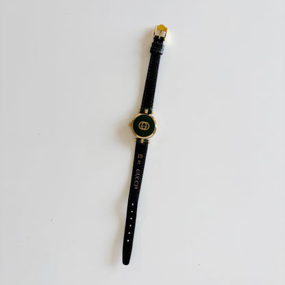 Gucci 1990s Sherry Round Dial Gold Plated Watch