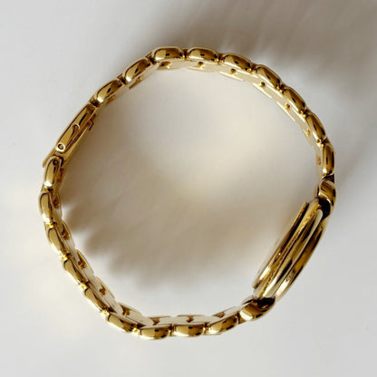 Fendi 1990s Round Dial Gold Plated Watch