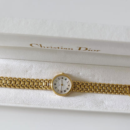 Dior 1990s Seashell Dial Round Watch