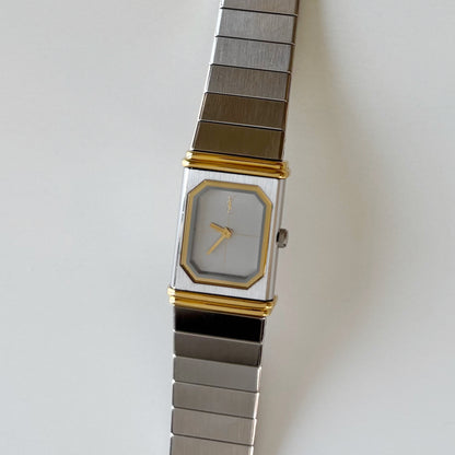 Yves Saint Laurent 1990s Reverso Two Tone Watch