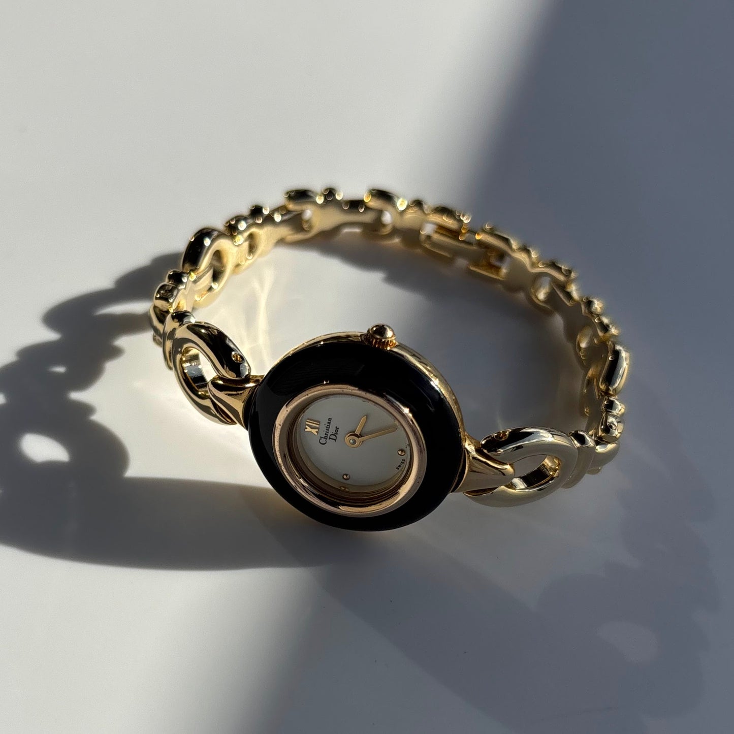 Dior 1990s Interchangeable Bezel Gold Plated Watch