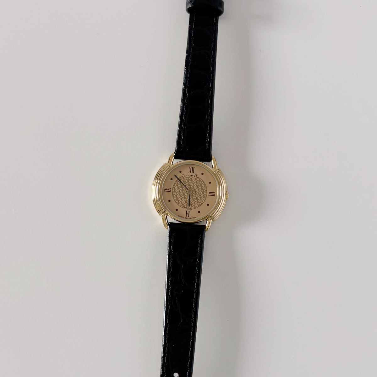 Dior 1990s Round Dial CD Logo Gold Plated Watch