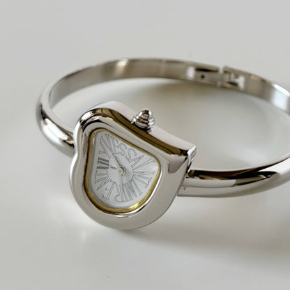 Yves Saint Laurent 1990s Heart Shaped Dial Bangle Watch