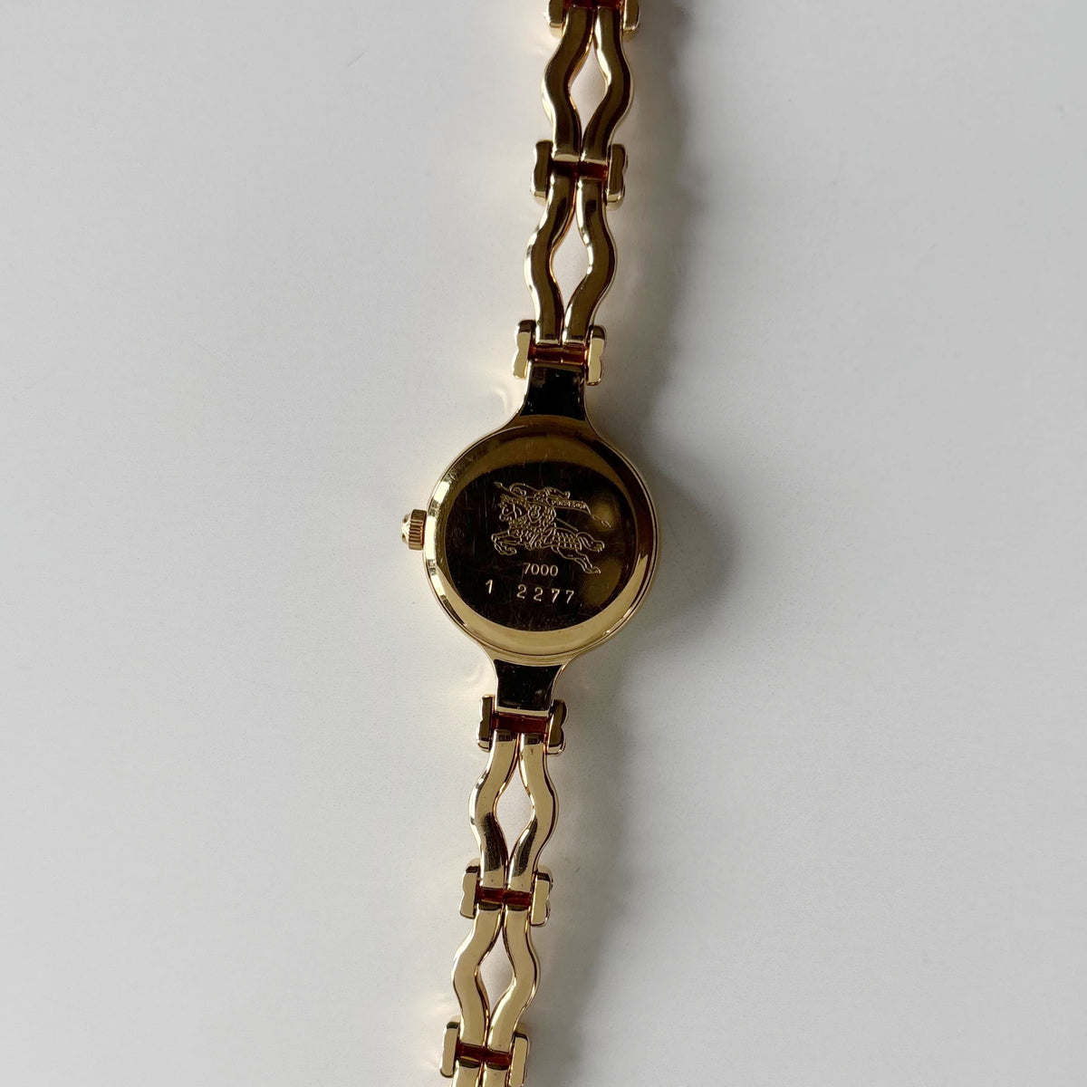 Burberry 1990s Round Dial Gold Plated Watch