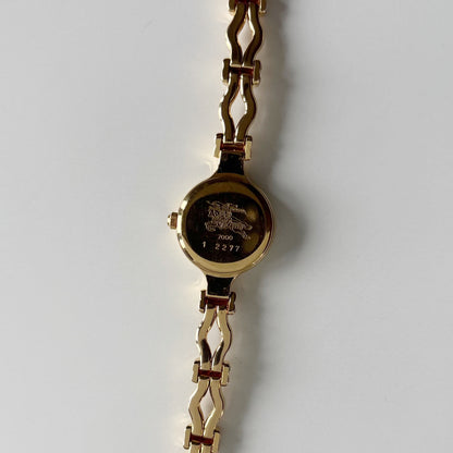 Burberry 1990s Round Dial Gold Plated Watch