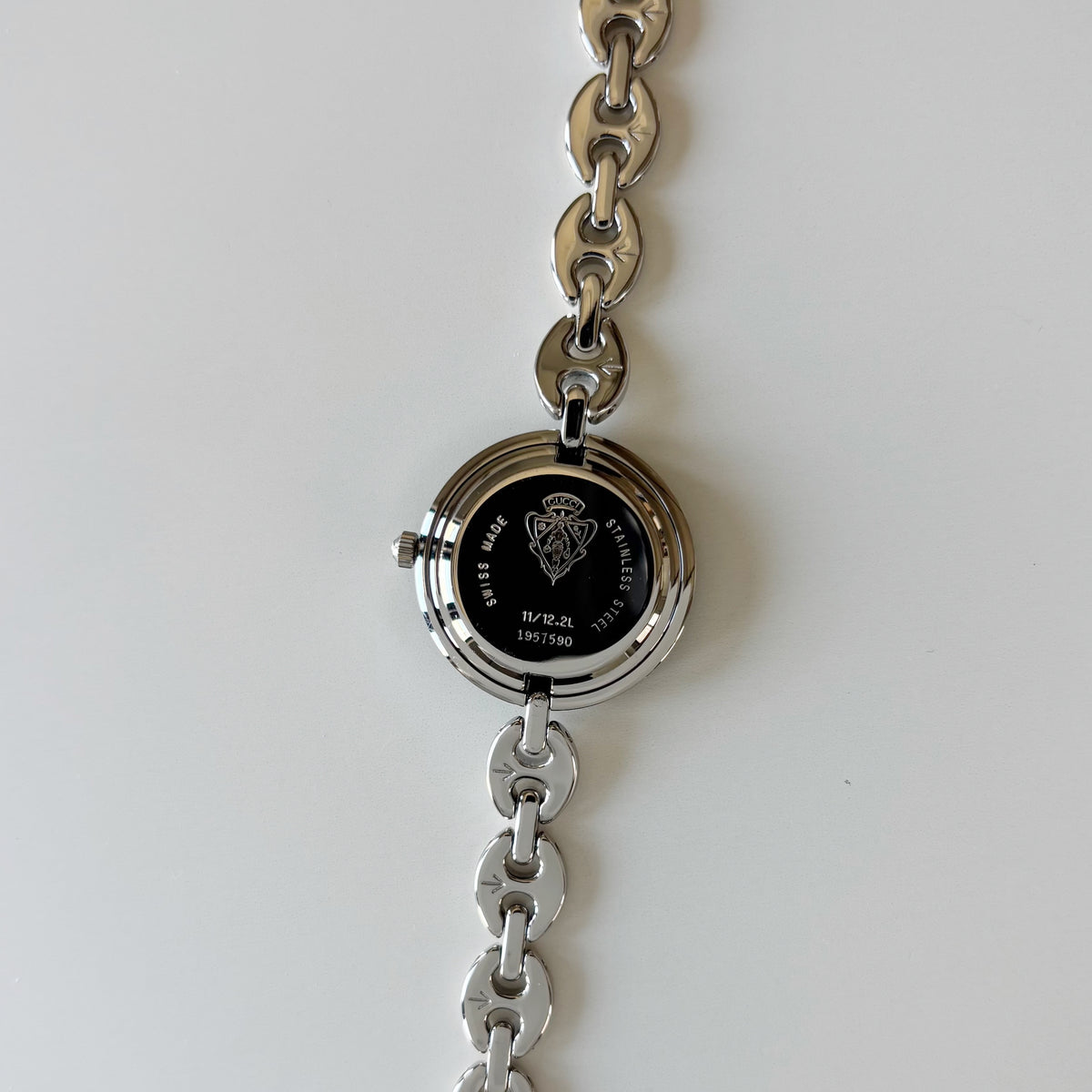 Gucci 1990s Interchangeable Bezel Stainless steel Chain Watch with 6 bezels, case