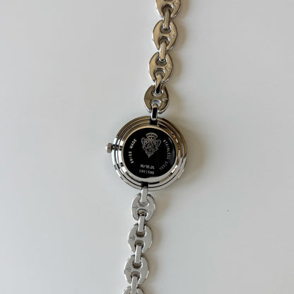 Gucci 1990s Interchangeable Bezel Stainless steel Chain Watch with 6 bezels, case