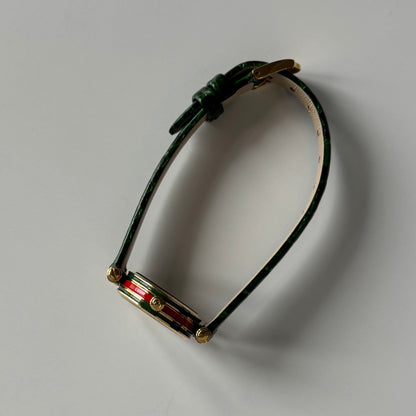 Gucci 1990s Green Dial Sherry Gold Plated Watch