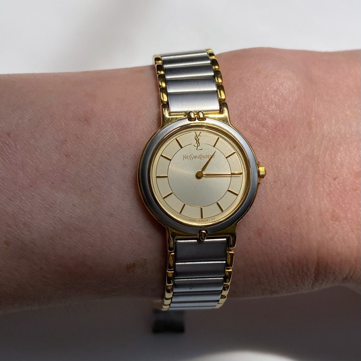 Yves Saint Laurent 1990s Two Tone Round Watch