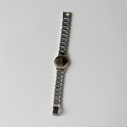 Yves Saint Laurent 1990s Round Dial Two Tone Gold Plated Watch