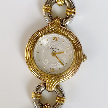 Dior 1980s Two Tone Round Watch