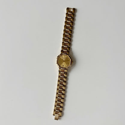 Dior 1990s Octagon Gold Plated Watch
