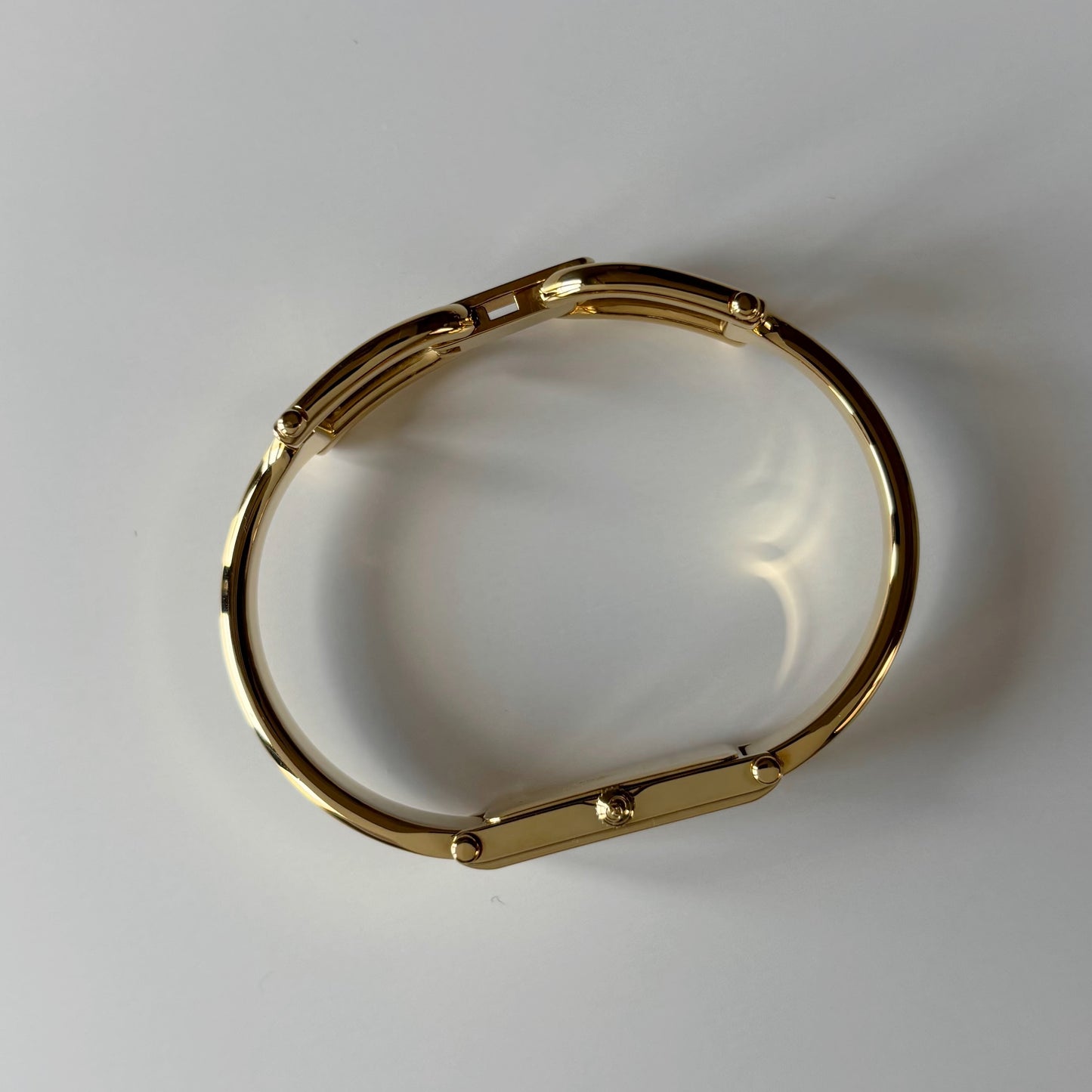 Gucci 1990s Seashell Dial Gold Plated Bangle Watch
